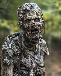 Portræt billede af en rådden zombie