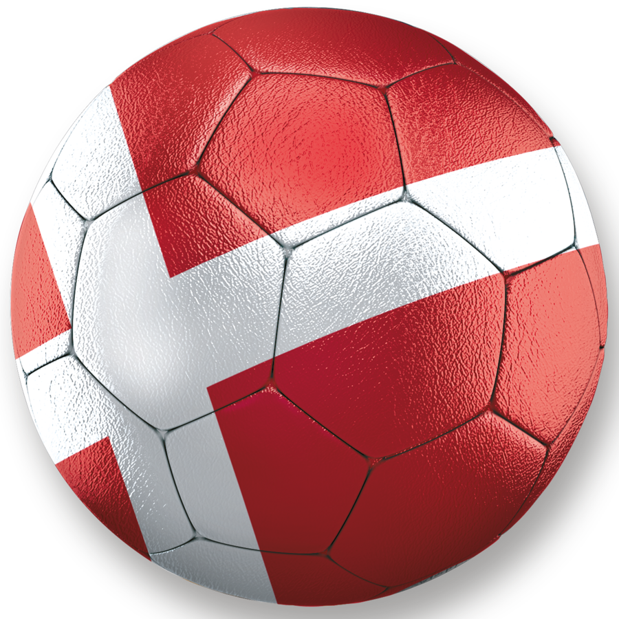 Fodbold designet med det danske flag
