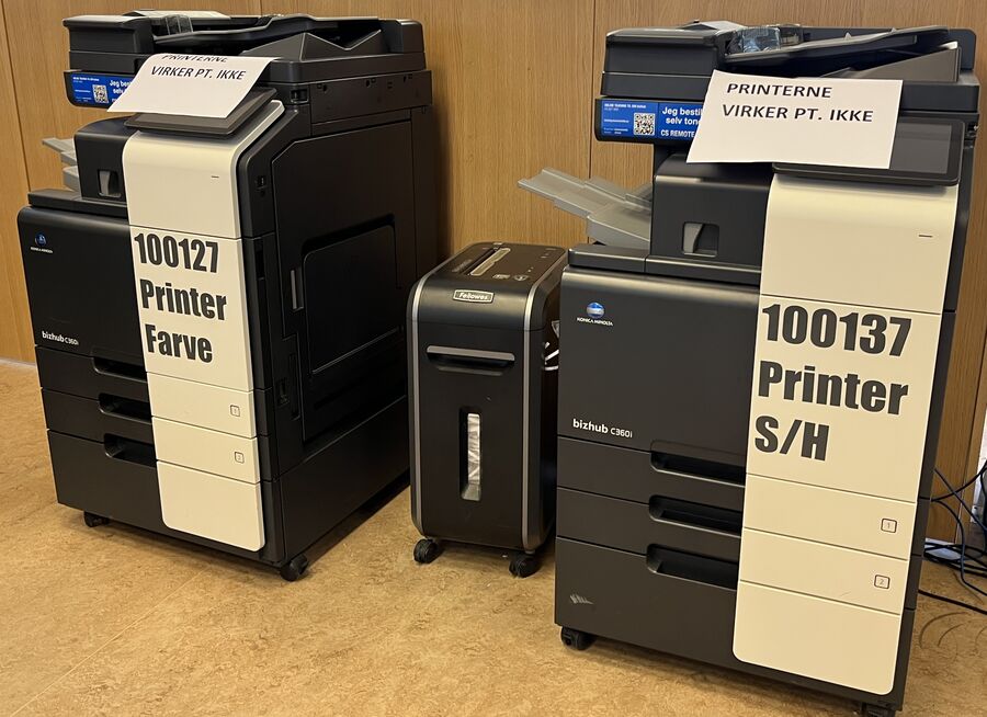 to kopimaskiner der står på Hovedbiblioteket